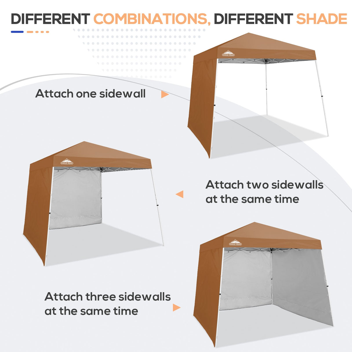Sunwall / Sidewall for 10x10 Slant Leg Canopy Only, 1 Sidewall - Eagle Peak Custom Canopy Tent