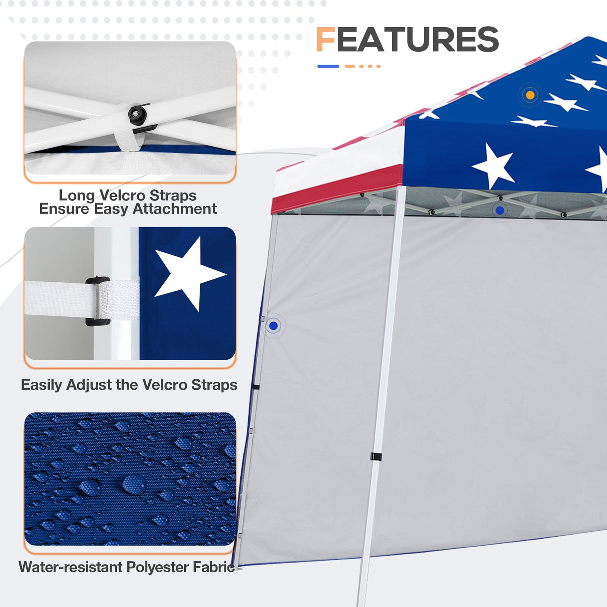 Sunwall / Sidewall for 10x10 Slant Leg Canopy Only, 1 Sidewall - Eagle Peak Custom Canopy Tent