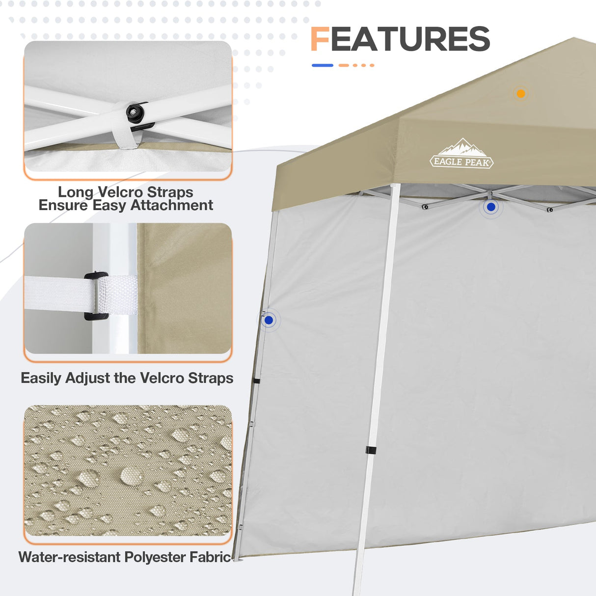 Sunwall / Sidewall for 10x10 Slant Leg Canopy Only, 1 Sidewall - Eagle Peak Custom Canopy Tent