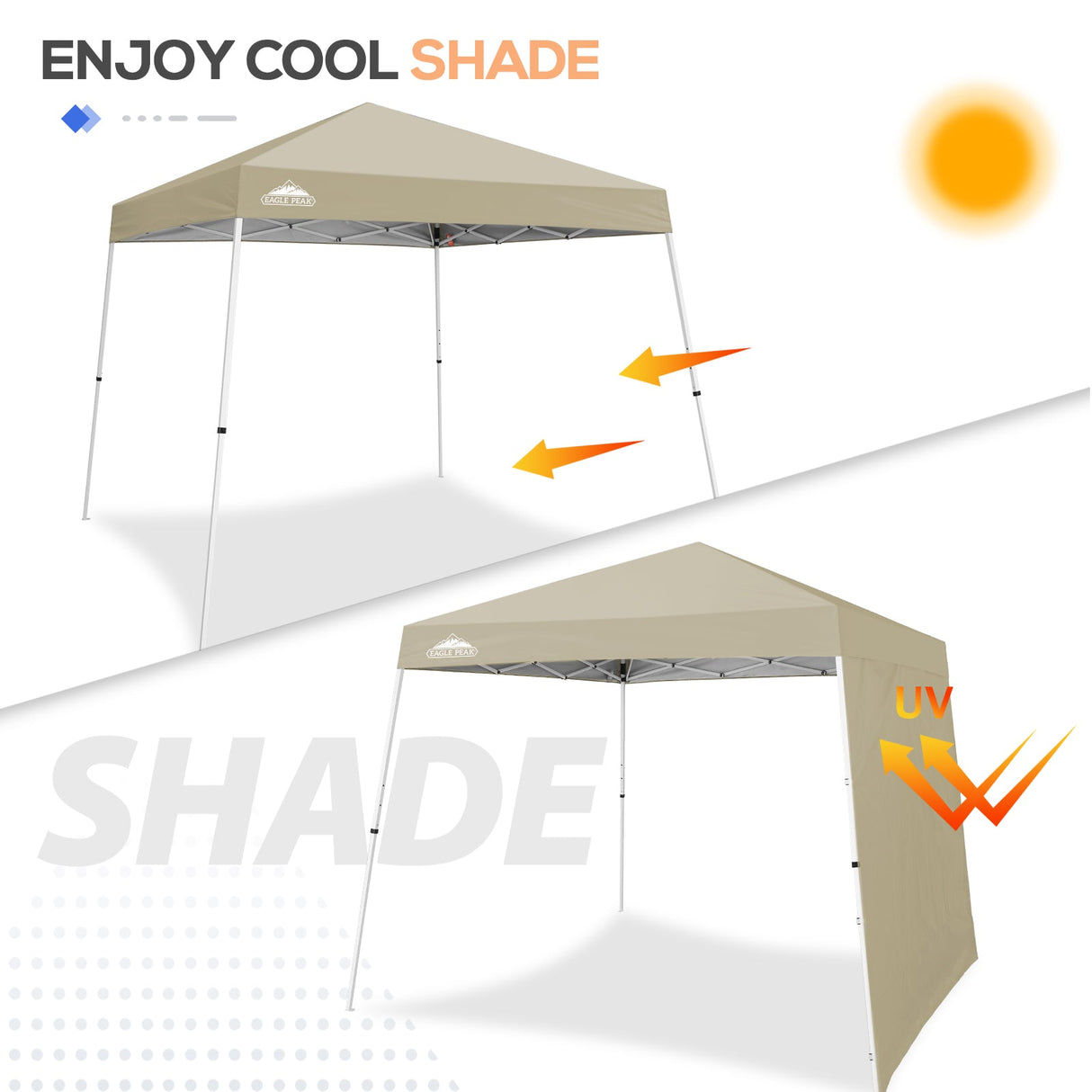 Sunwall / Sidewall for 10x10 Slant Leg Canopy Only, 1 Sidewall - Eagle Peak Custom Canopy Tent