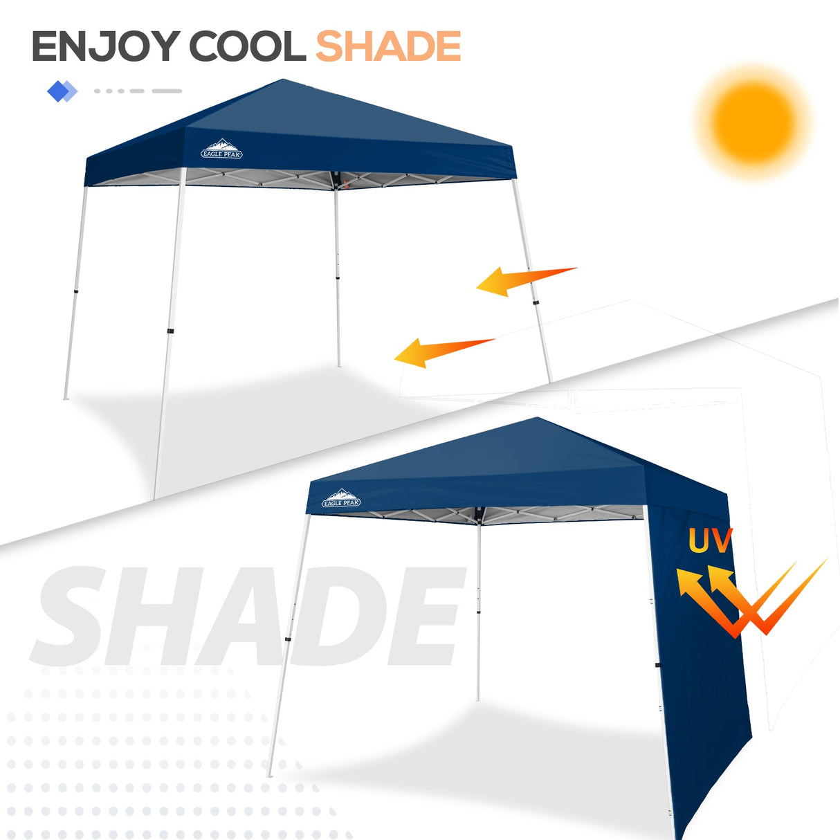 Sunwall / Sidewall for 10x10 Slant Leg Canopy Only, 1 Sidewall - Eagle Peak Custom Canopy Tent