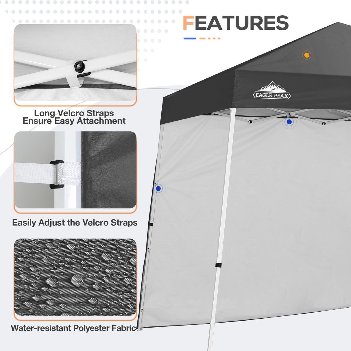 Sunwall / Sidewall for 10x10 Slant Leg Canopy Only, 1 Sidewall - Eagle Peak Custom Canopy Tent