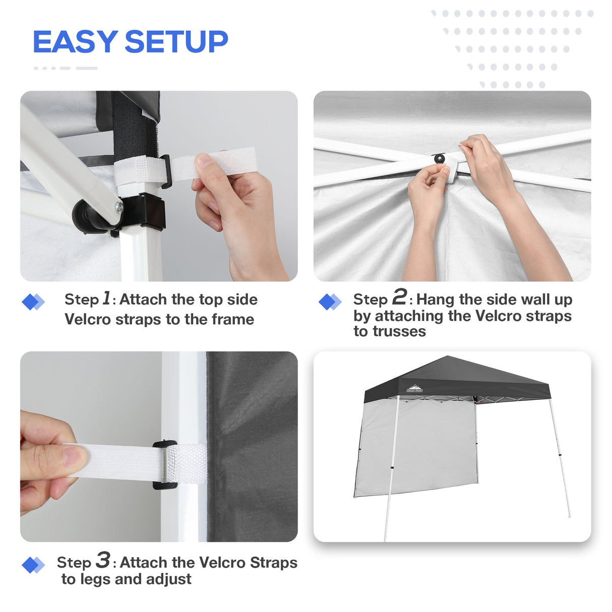 Sunwall / Sidewall for 10x10 Slant Leg Canopy Only, 1 Sidewall - Eagle Peak Custom Canopy Tent