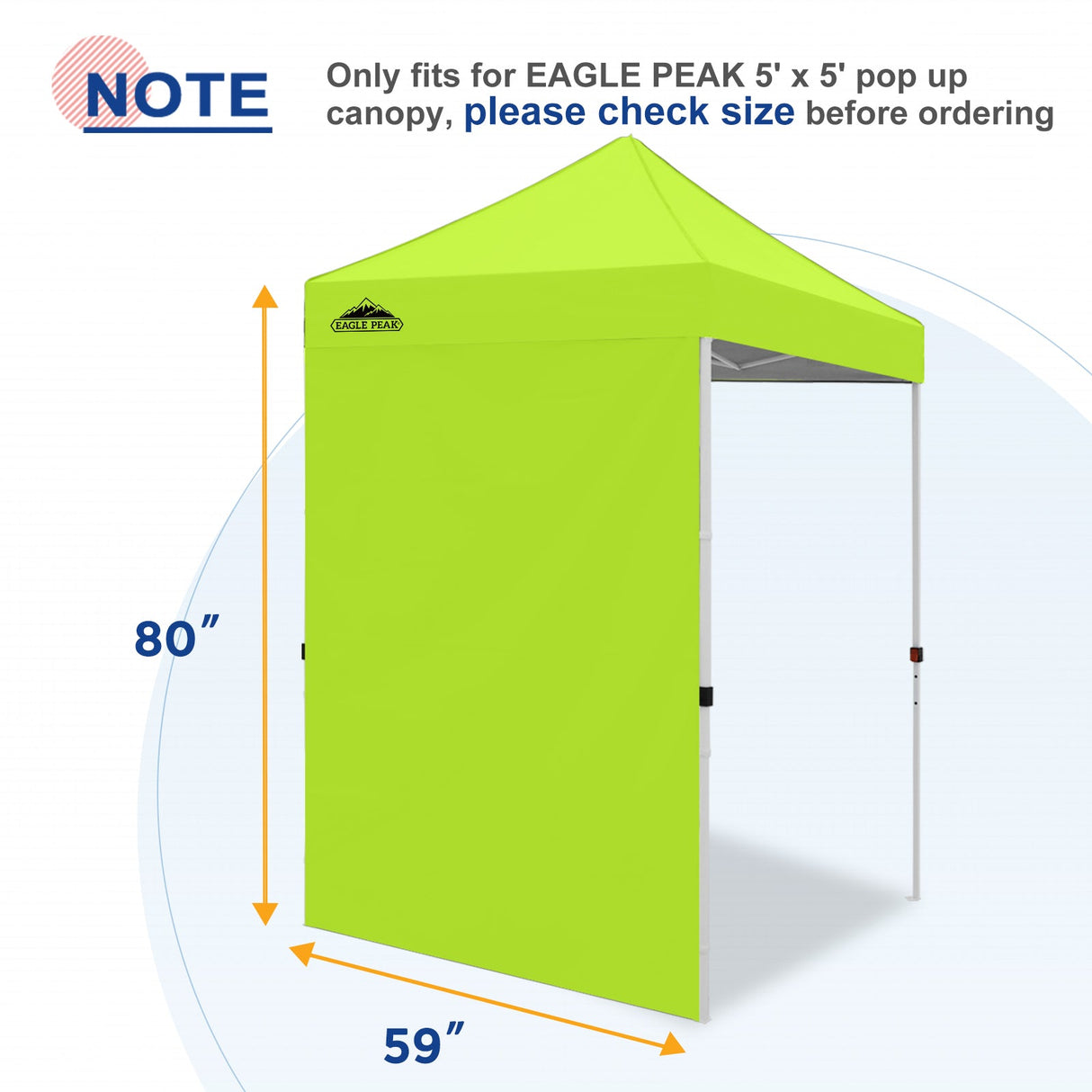 Sunwall / Sidewall for 5x5 ft Straight Leg Canopy only 1 Sidewall - Eagle Peak Custom Canopy Tent