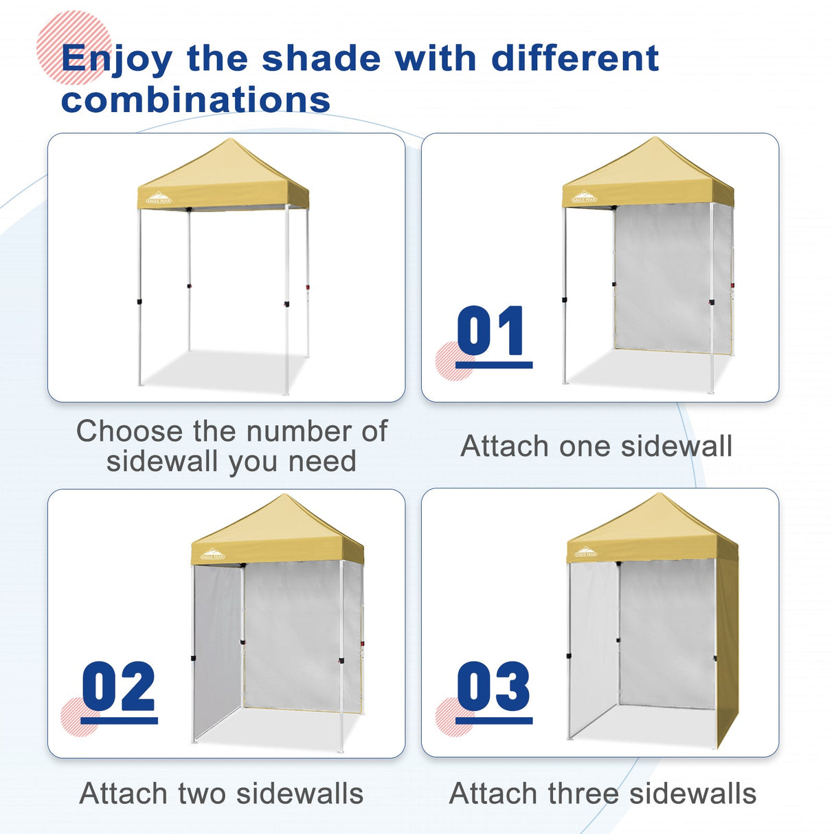 Sunwall / Sidewall for 5x5 ft Straight Leg Canopy only 1 Sidewall - Eagle Peak Custom Canopy Tent