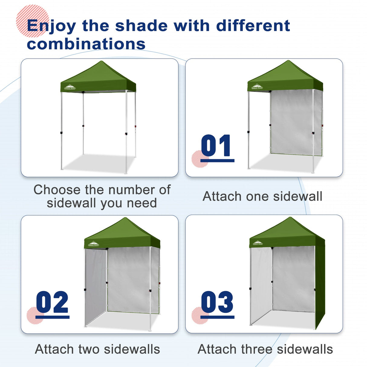 Sunwall / Sidewall for 5x5 ft Straight Leg Canopy only 1 Sidewall - Eagle Peak Custom Canopy Tent