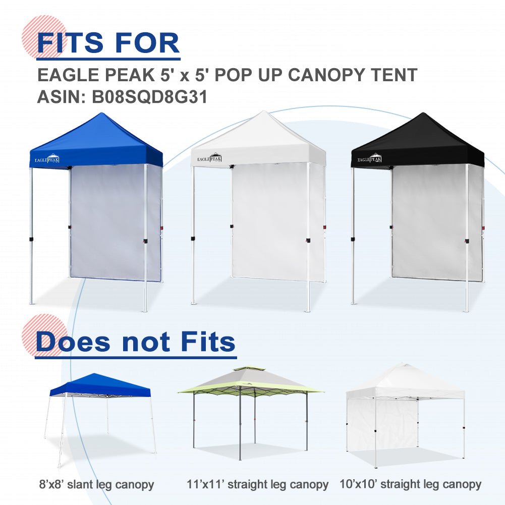 Sunwall / Sidewall for 5x5 ft Straight Leg Canopy only 1 Sidewall - Eagle Peak Custom Canopy Tent