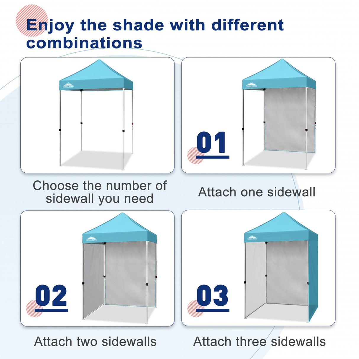 Sunwall / Sidewall for 5x5 ft Straight Leg Canopy only 1 Sidewall - Eagle Peak Custom Canopy Tent