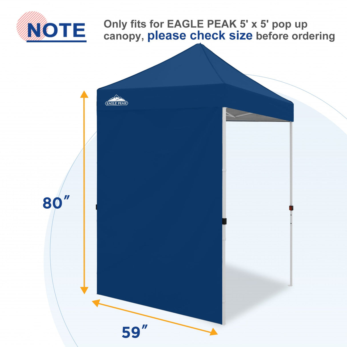 Sunwall / Sidewall for 5x5 ft Straight Leg Canopy only 1 Sidewall - Eagle Peak Custom Canopy Tent