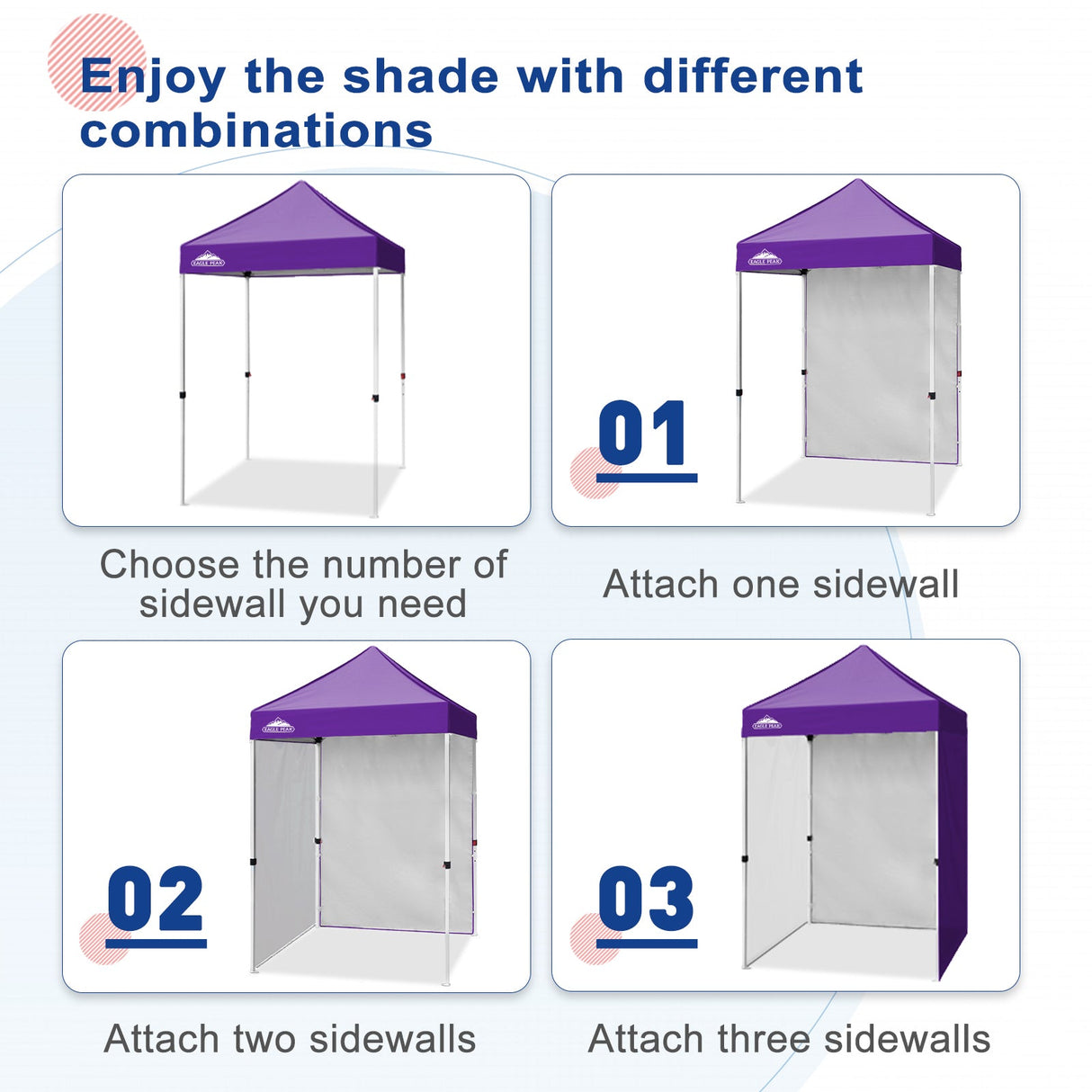 Sunwall / Sidewall for 5x5 ft Straight Leg Canopy only 1 Sidewall - Eagle Peak Custom Canopy Tent