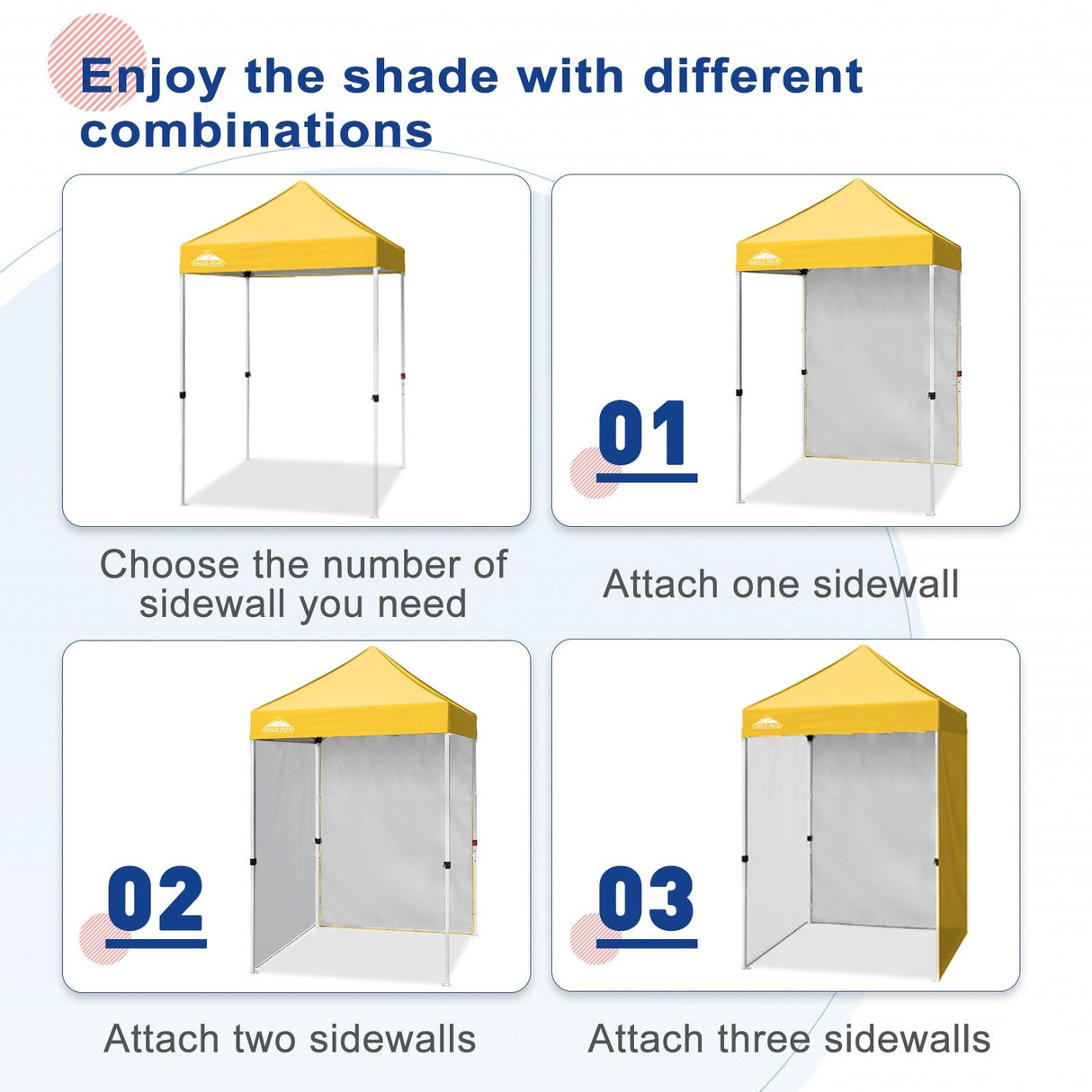 Sunwall / Sidewall for 5x5 ft Straight Leg Canopy only 1 Sidewall - Eagle Peak Custom Canopy Tent