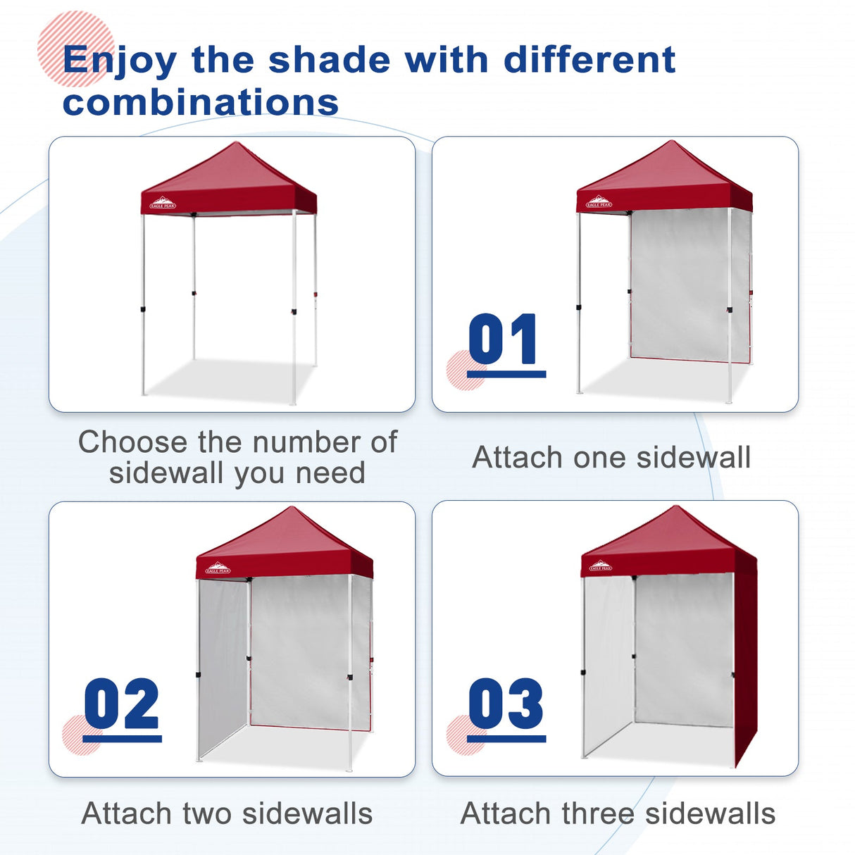 Sunwall / Sidewall for 5x5 ft Straight Leg Canopy only 1 Sidewall - Eagle Peak Custom Canopy Tent