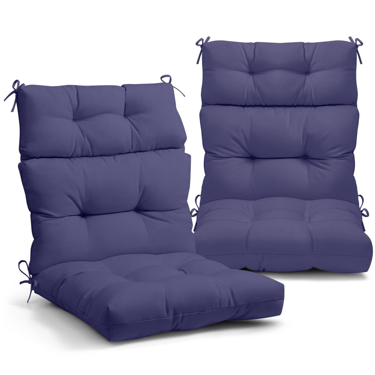 Tufted Outdoor/Indoor High Back Patio Chair Cushion, Set of 2, 46'' x 22'' - Eagle Peak Custom Canopy Tent