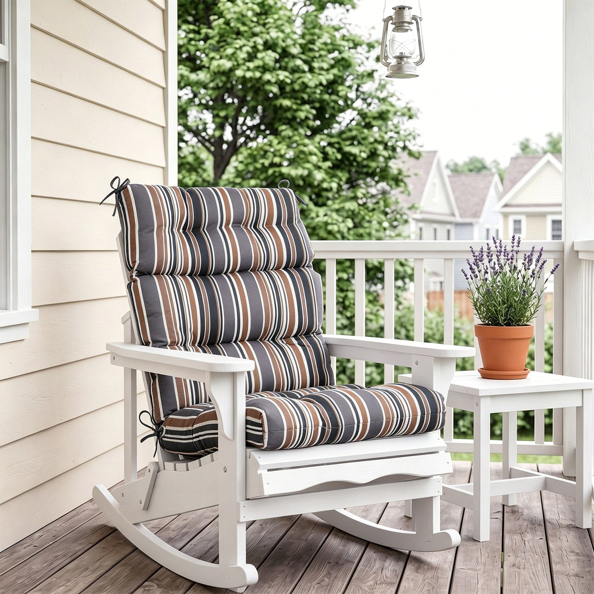 Tufted Outdoor/Indoor High Back Patio Chair Cushion, Set of 2, 46'' x 22'' - Eagle Peak