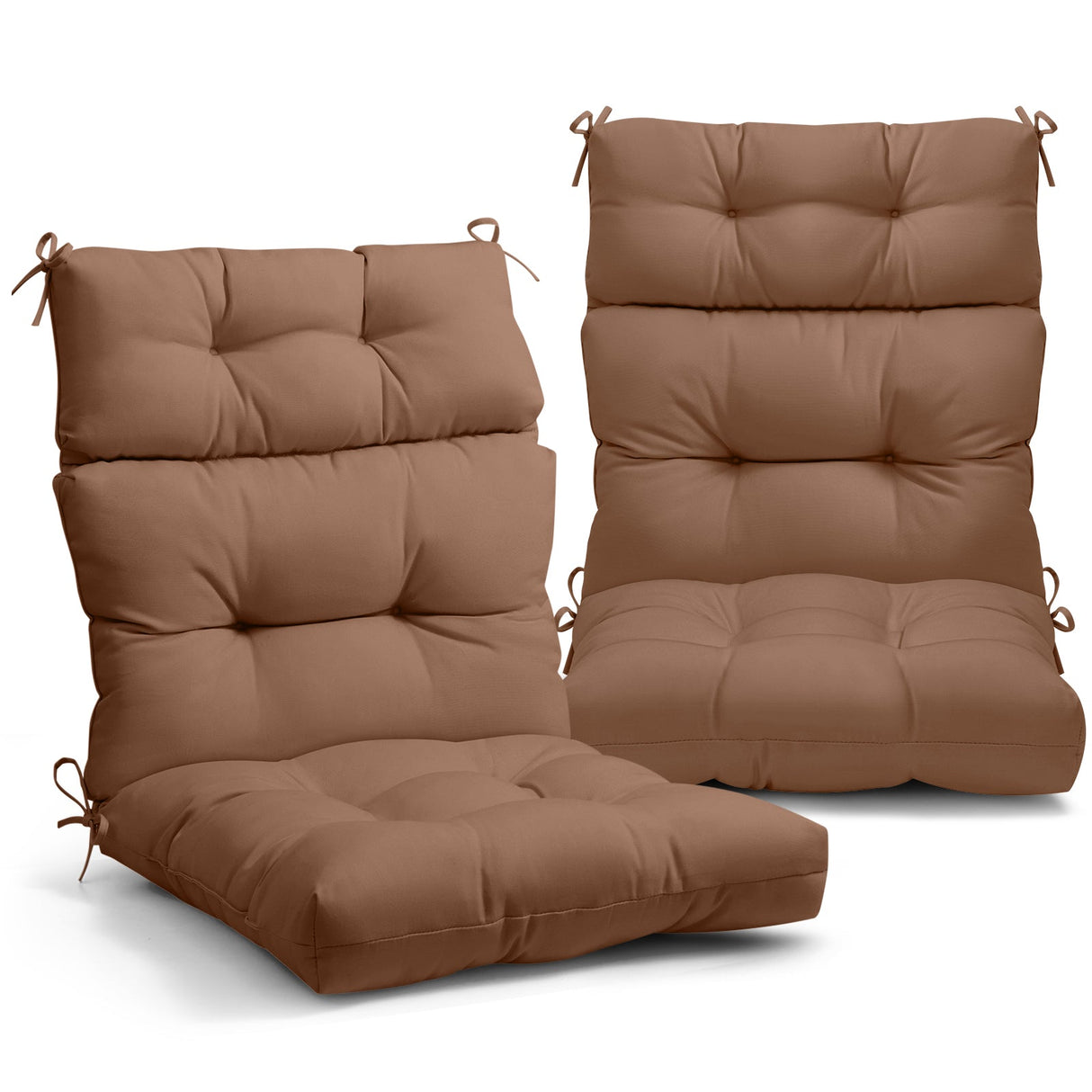 Tufted Outdoor/Indoor High Back Patio Chair Cushion, Set of 2, 46'' x 22'' - Eagle Peak Custom Canopy Tent