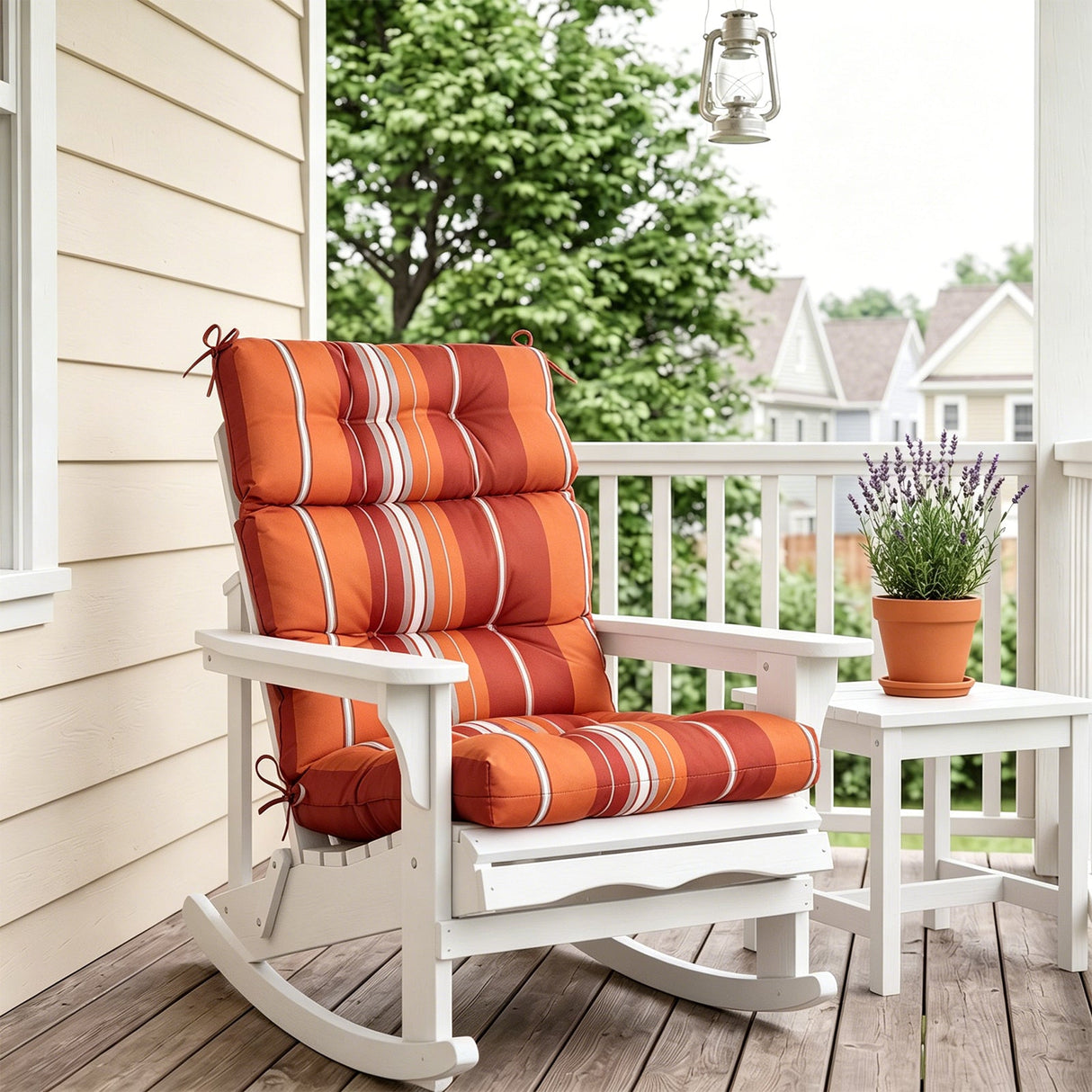 Tufted Outdoor/Indoor High Back Patio Chair Cushion, Set of 2, 46'' x 22'' - Eagle Peak