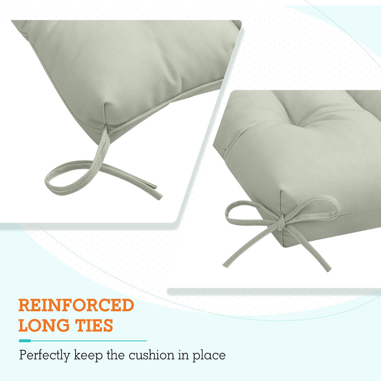 Tufted Outdoor/Indoor High Back Patio Chair Cushion, Set of 2, 46'' x 22'' - Eagle Peak Custom Canopy Tent