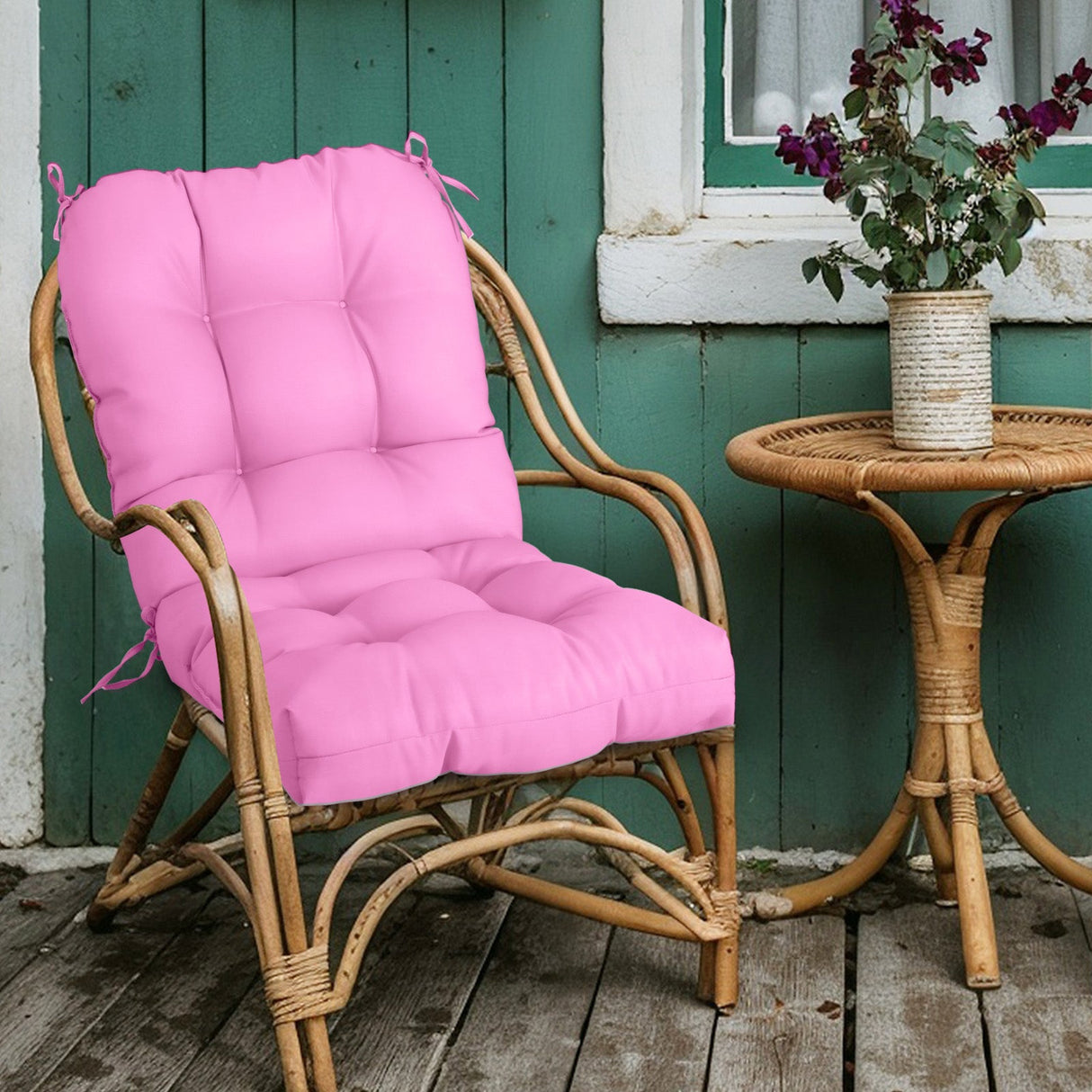 Tufted Outdoor/Indoor Seat/Back Chair Cushions, Set of 1, 42'' x 21'' - Eagle Peak Custom Canopy Tent