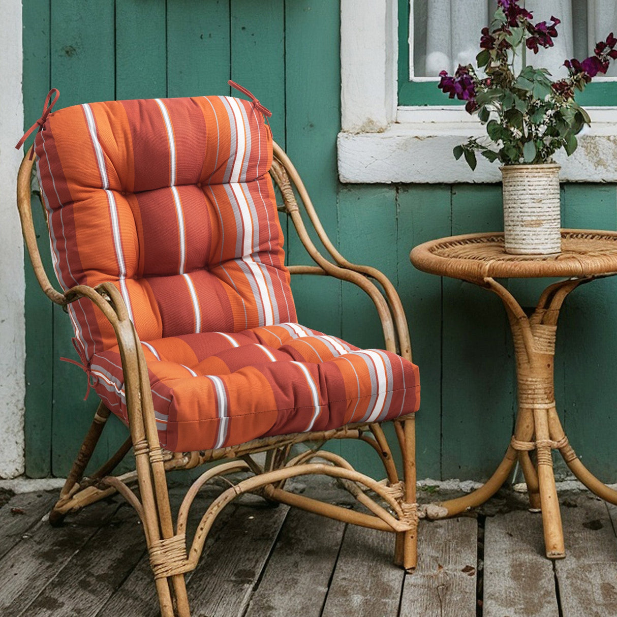 Tufted Outdoor/Indoor Seat/Back Chair Cushions, Set of 1, 42'' x 21'' - Eagle Peak Custom Canopy Tent