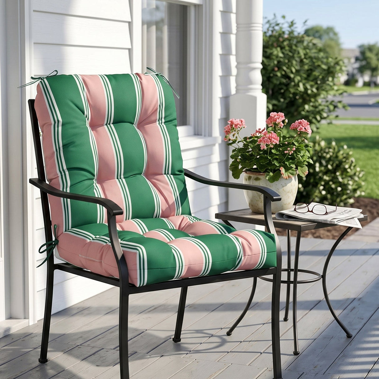 Tufted Outdoor/Indoor Seat/Back Chair Cushions, Set of 2, 42'' x 21'' - Eagle Peak