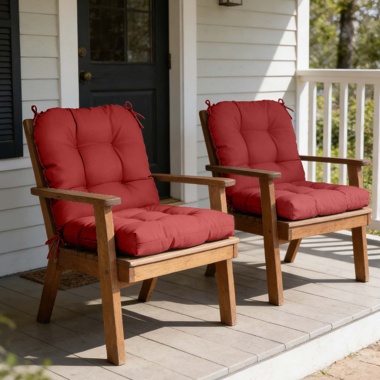 Tufted Outdoor/Indoor Seat/Back Chair Cushions, Set of 4, 42'' x 21'' - Eagle Peak Custom Canopy Tent