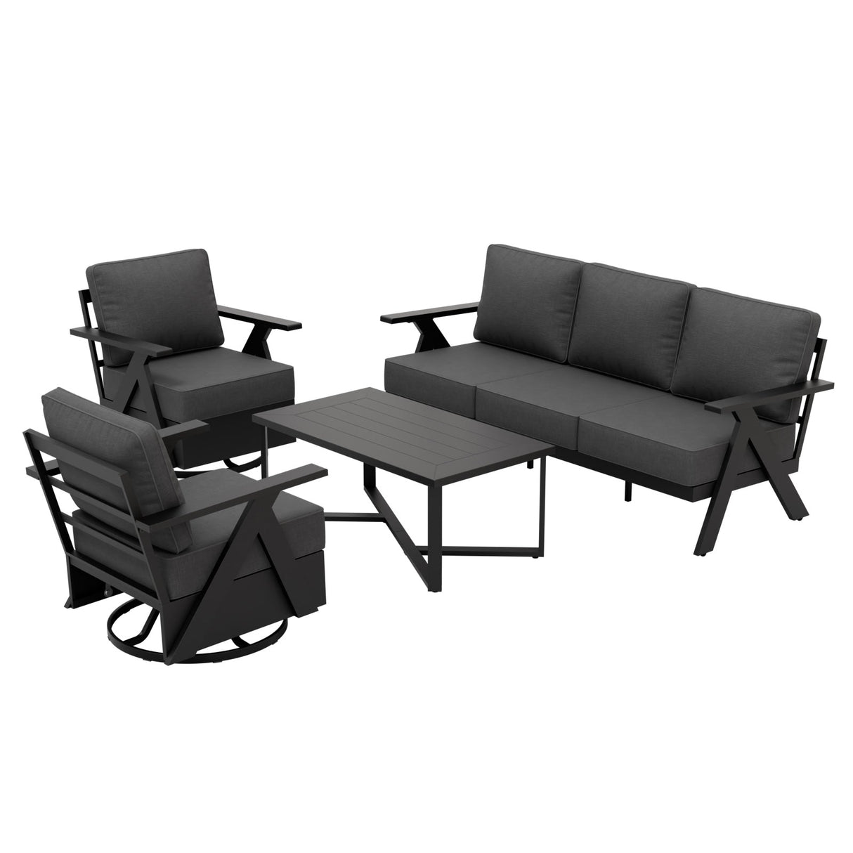 Urban Slate 4 Piece Modern Outdoor Patio Furniture Set - Eagle Peak Custom Canopy Tent