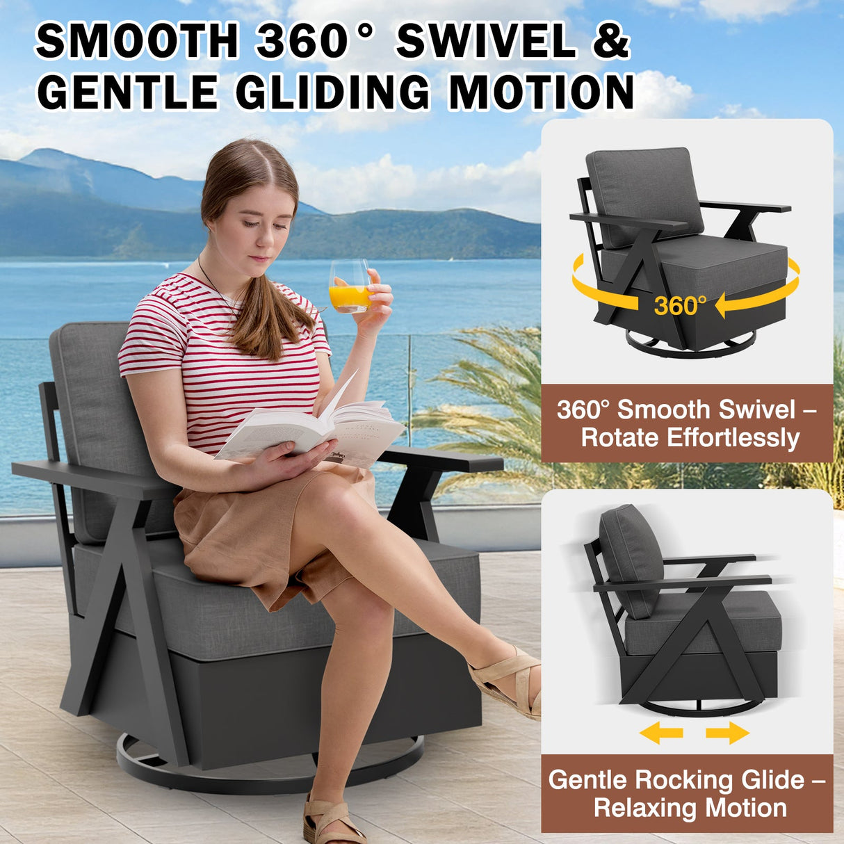 Urban Slate 7 Piece Modern Outdoor Patio Furniture Set - Eagle Peak Custom Canopy Tent