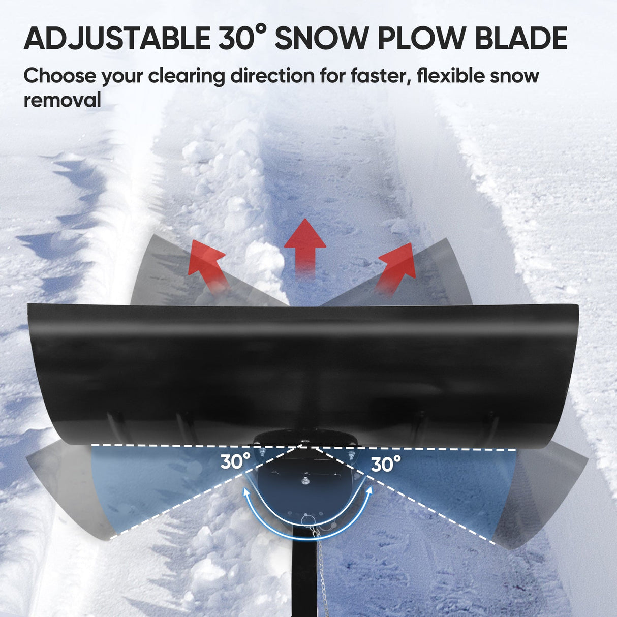 Wheeled Snow Shovel for Driveway 29”x16.5” Blade, Single/Dual Rod - Eagle Peak Custom Canopy Tent