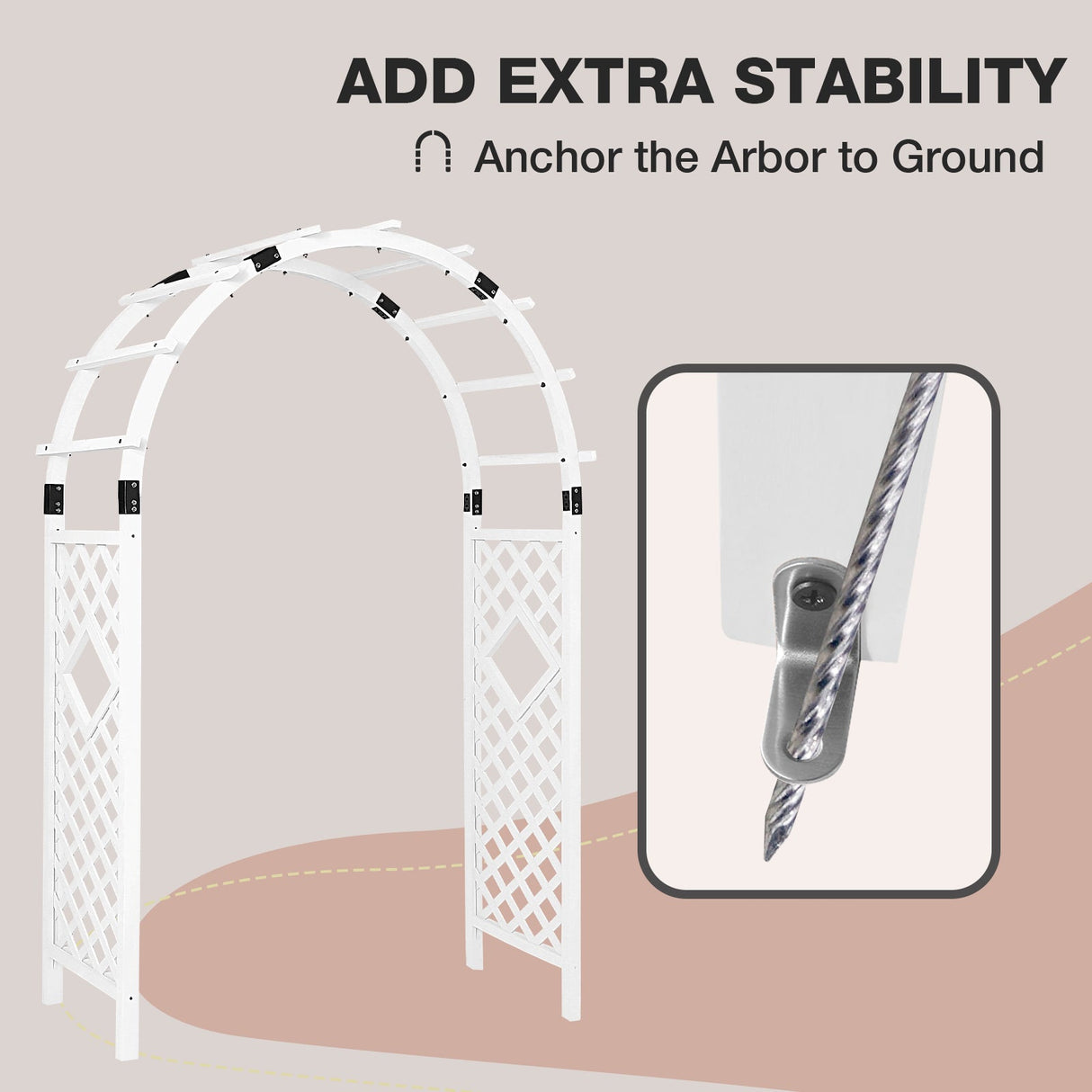 Wood Arbor Garden Trellis Archway, 92 in Wedding Arch - Eagle Peak Custom Canopy Tent