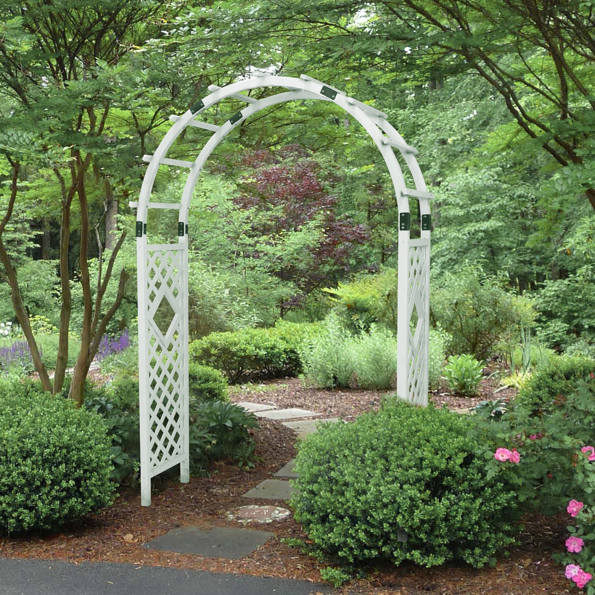 Wood Arbor Garden Trellis Archway, 92 in Wedding Arch - Eagle Peak Custom Canopy Tent