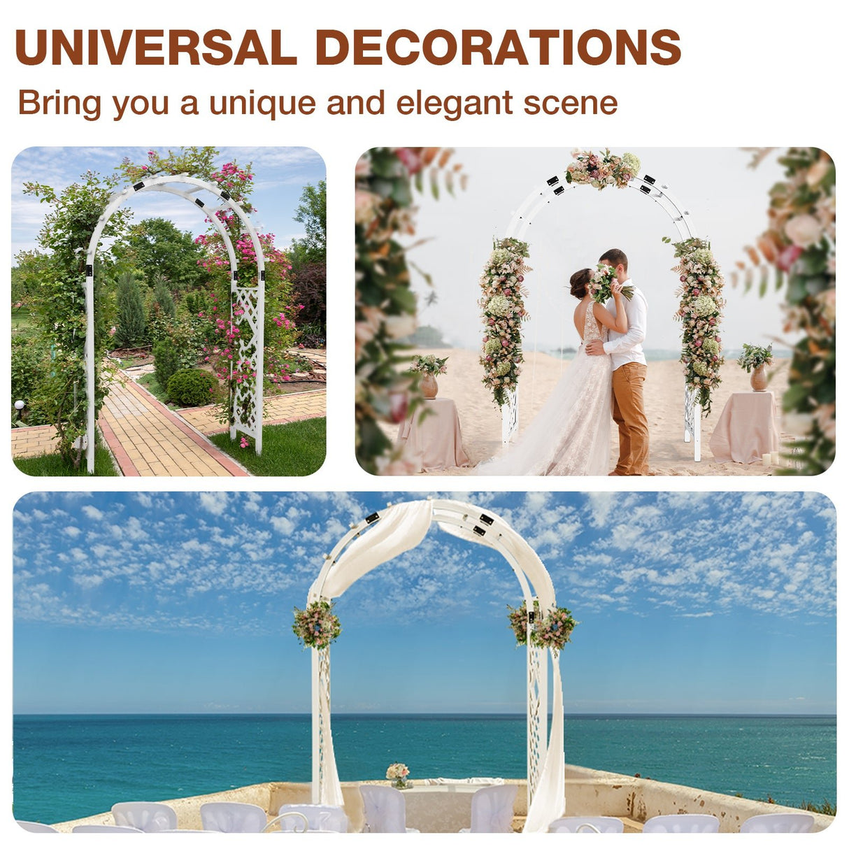 Wood Arbor Garden Trellis Archway, 92 in Wedding Arch - Eagle Peak Custom Canopy Tent