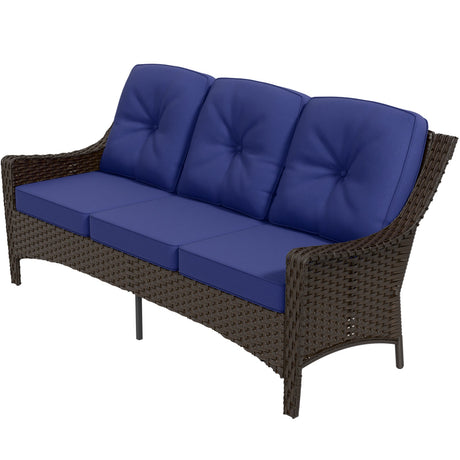 Azure Bay 3 Seat Outdoor Wicker Patio Sofa_FHB-B - Eagle Peak Custom Canopy Tent