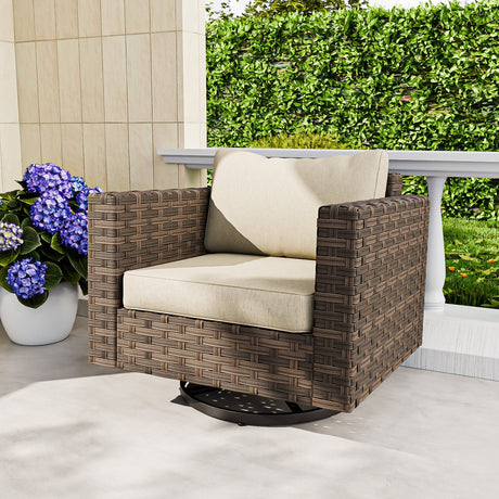 Harbor Haven Wicker Swivel Rocker Patio Chair_FMA-B - Eagle Peak Custom Canopy Tent