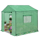 6x6/ 8x8/ 10x10 Portable Pop Up Greenhouse, Patented Center Lock with Gable Roof