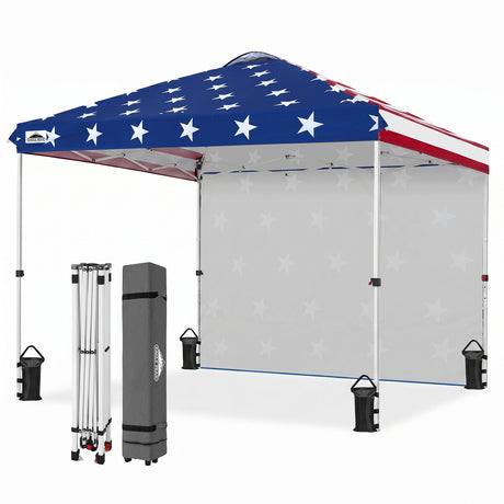 10x10 Commercial Pop up Canopy with 1 Sidewall