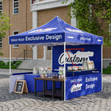 10x10 Alpine Custom Commercial Canopy High Peak Frame, Pop Up Custom Canopy Tent with Logo, 1 Wall & 2 Half Walls - Eagle Peak Custom Canopy Tent