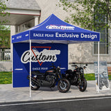 10x10 Alpine Custom Commercial Canopy High Peak Frame with Logo, 1 Wall Panel - Eagle Peak Custom Canopy Tent