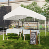 10x10 Commercial Canopy with Gable Roof, White - Eagle Peak Custom Canopy Tent