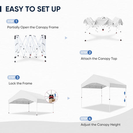 10x10 Commercial Canopy with Gable Roof, White - Eagle Peak Custom Canopy Tent