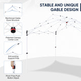 10x10 Commercial Canopy with Gable Roof, White - Eagle Peak Custom Canopy Tent