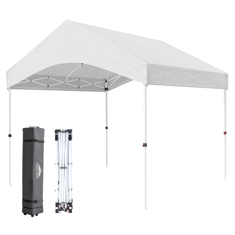 10x10 Commercial Canopy with Gable Roof, White - Eagle Peak Custom Canopy Tent