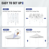 10x10 Commercial Canopy with High Peak, White - Eagle Peak Custom Canopy Tent