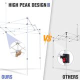 10x10 Commercial Canopy with High Peak, White - Eagle Peak Custom Canopy Tent