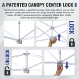 10x10 Commercial Canopy with High Peak, White - Eagle Peak Custom Canopy Tent