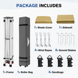 10x10 Commercial Pop up Canopy with 1 Sidewall - Eagle Peak®