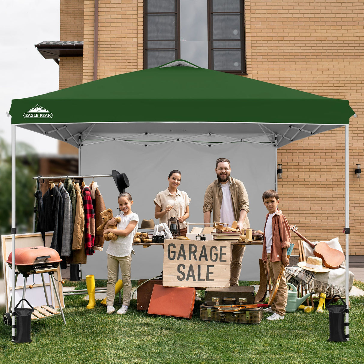 10x10 Commercial Pop up Canopy with 1 Sidewall - Eagle Peak Custom Canopy Tent