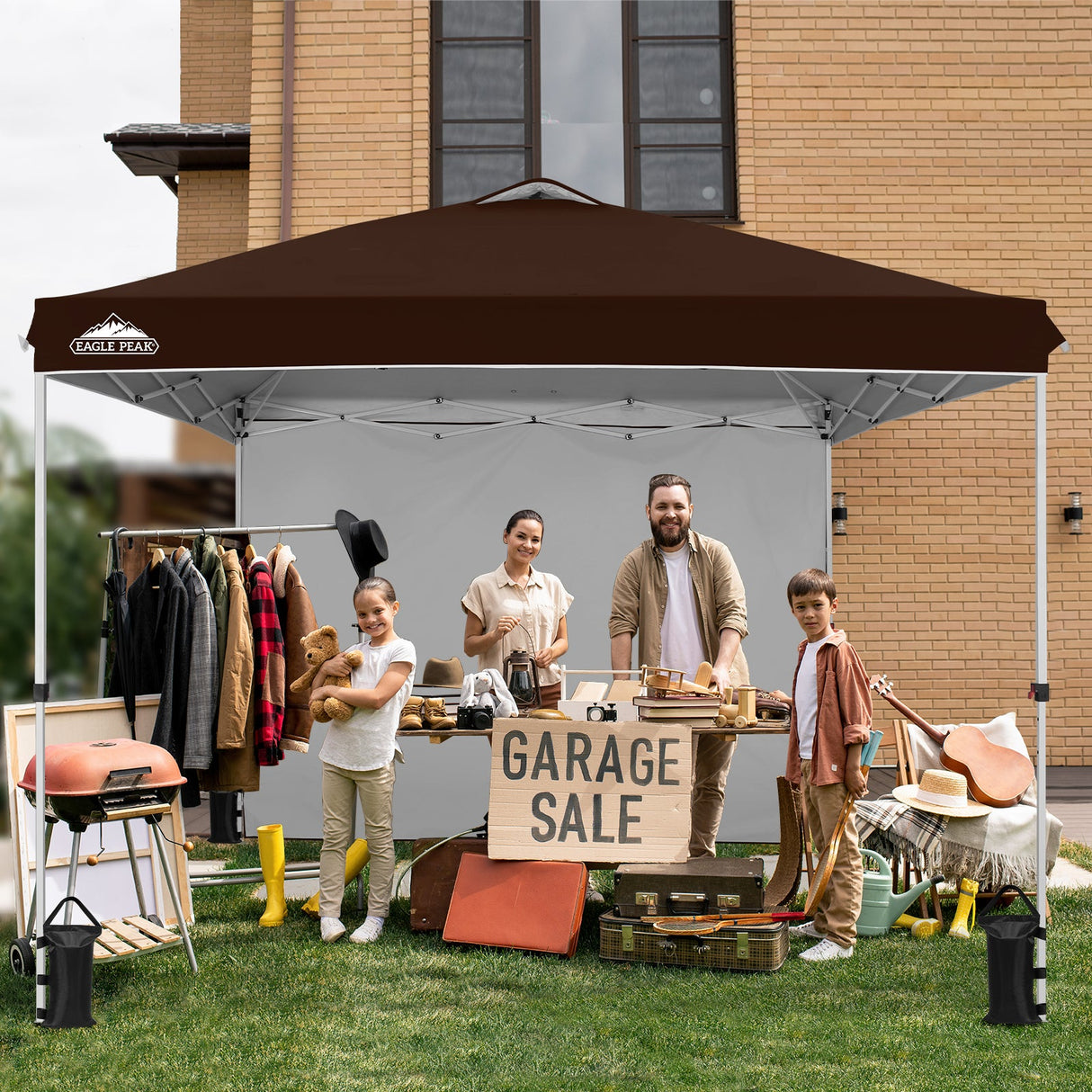 10x10 Commercial Pop up Canopy with 1 Sidewall - Eagle Peak Custom Canopy Tent