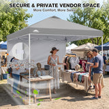 10x10 Commercial Pop up Canopy with 1 Sidewall - Eagle Peak®