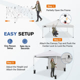 10x10 Commercial Pop up Canopy with 1 Sidewall - Eagle Peak®