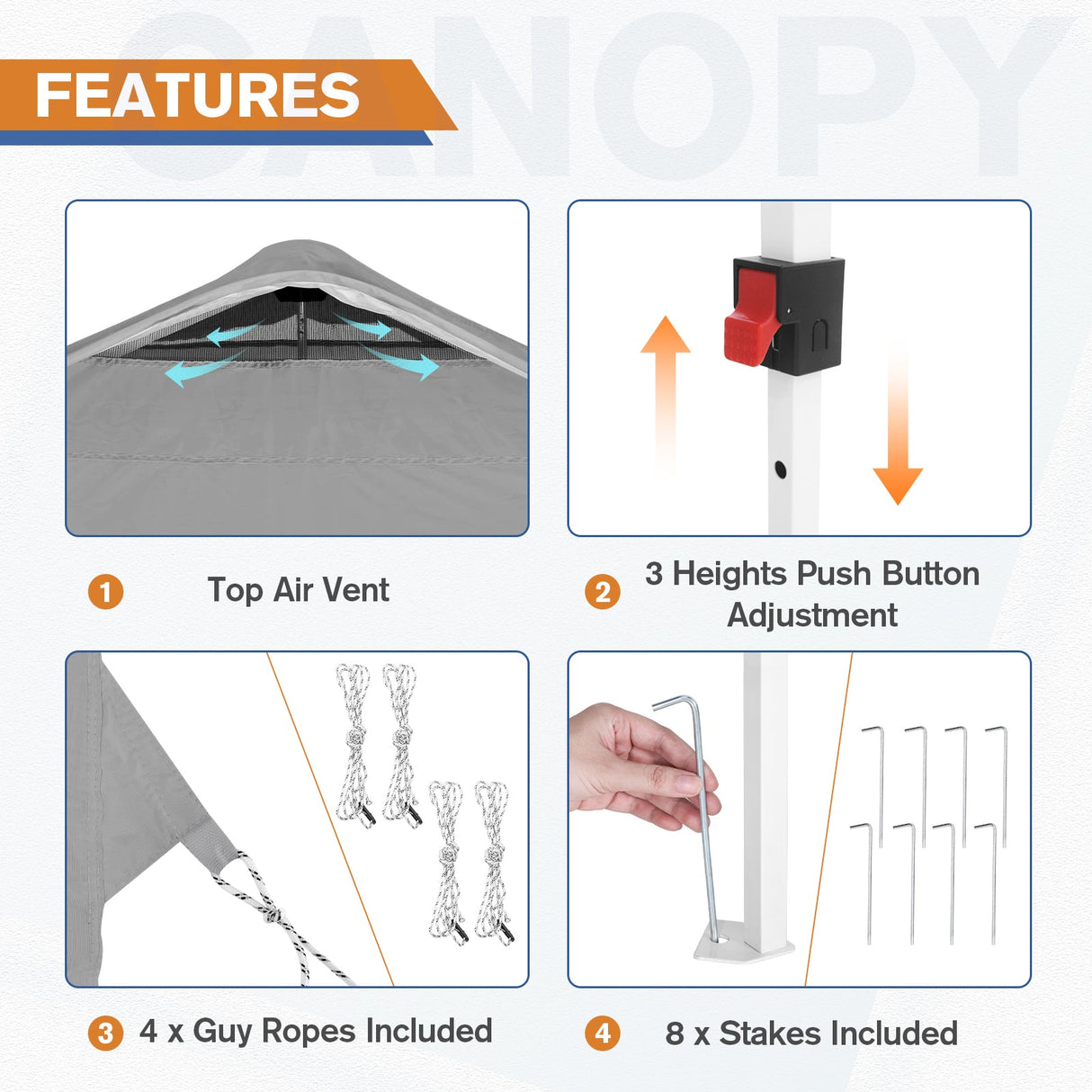 10x10 Commercial Pop up Canopy with 1 Sidewall - Eagle Peak Custom Canopy Tent